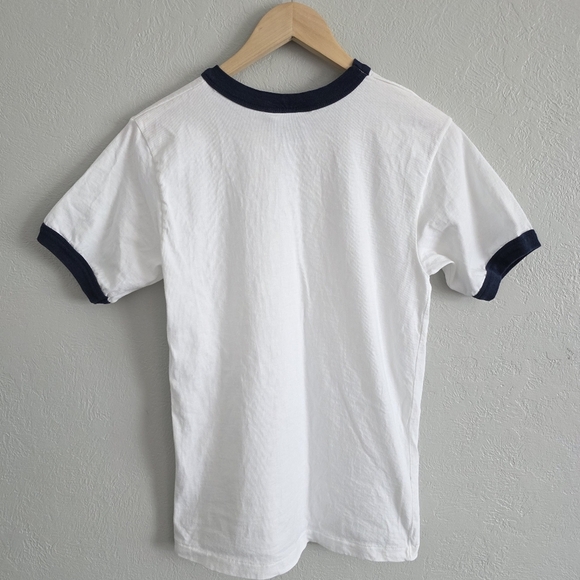 VNTG Duke University Unisex Blue Devils White Navy Single Stich T-Shirt Sz XS/S - Picture 5 of 5